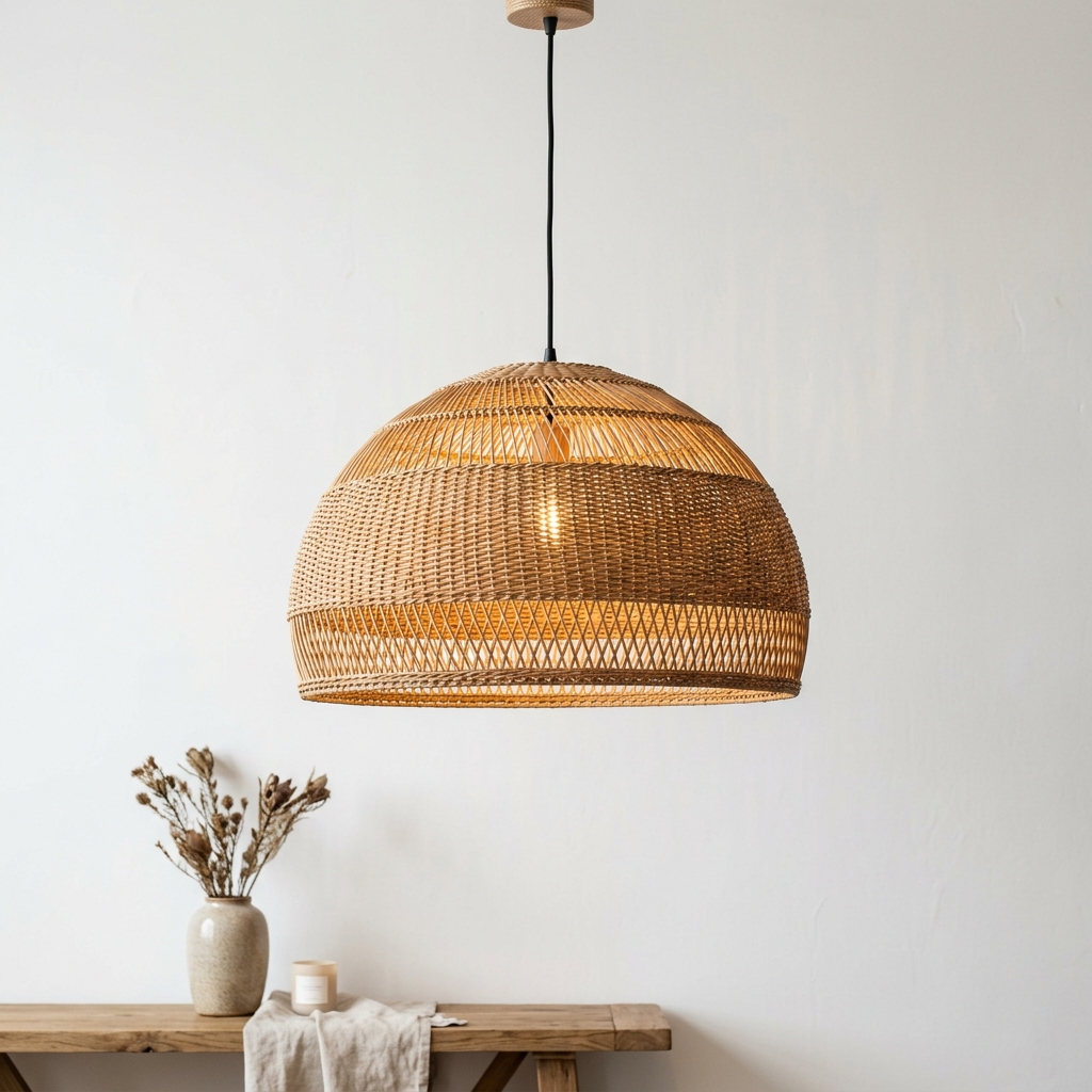 Woven Rattan Pendant Light
